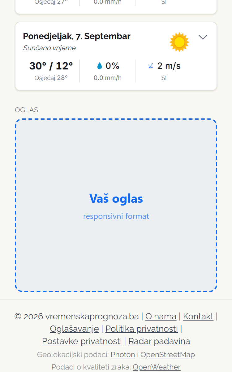 Pozicija oglasa: Prognoza – kraj liste