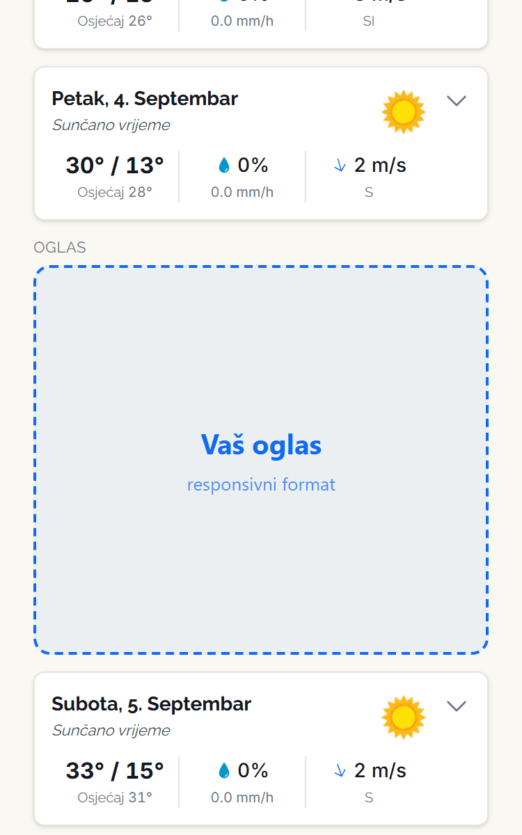 Pozicija oglasa: Prognoza – sredina liste